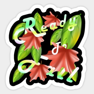 Ready to fall leaves, gradient color Sticker